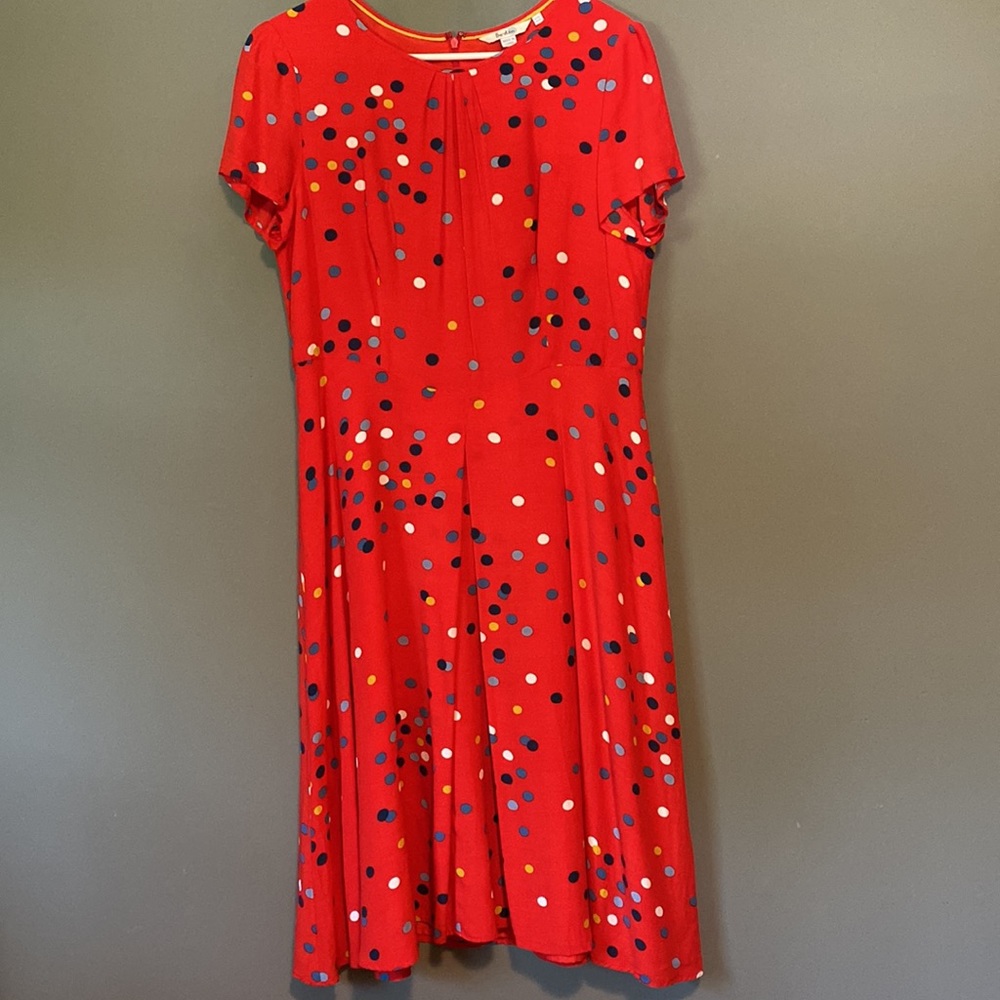 Boden red polka dot dress size 12L